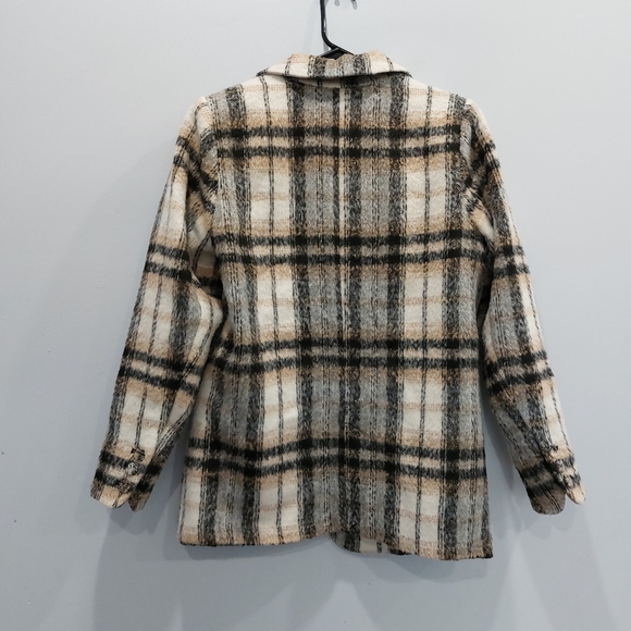 Good American Plaid Tie Waist Wool Shacket - Picture 8 of 9